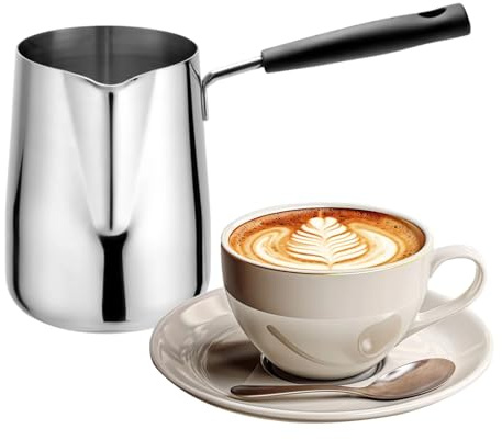 Caffettiera turca: da 600 ml con caffettiere con ugello versatore, tetra affidabile per uso a lungo termine | Barattoli per latte per caffè, tè al latte, cioccolata calda, appartamento, casa