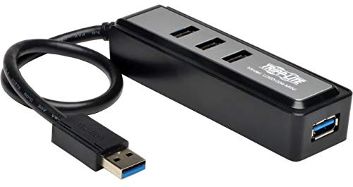 Tripp Lite 4-Port Portable USB 3.0 Superspeed Mini Hub with Built In Cable (U360-004-MINI)