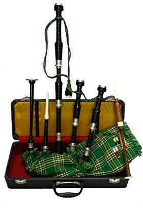 Great Highland Dudelsack Palisander schwarz Farbe Silber Uni Reittiere/Schottischer Dudelsack