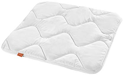 sleepling 196283 Baby 4-Jahreszeiten Babybettdecke | Kinder Bettdecke | Made in EU | Ökotex 100 | Waschbar bis 60 Grad | 80 x 80 cm, weiß