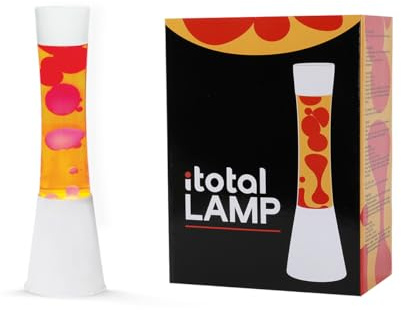 I-TOTAL® Lampada Lava Gravity Colorata – Effetto Bolle Ipnotico, Design Retrò, Cera Fluida, Luce Rilassante, Lampada Decorativa per Casa e Ufficio (Base Bianca Liquido Giallo Cera Rossa)