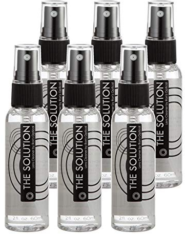 The Solution Lens Cleaner Spray | Pack of 6-2oz Alcohol Free Eyeglass Lens Cleaning Spray for Glasses, Lens, Screens