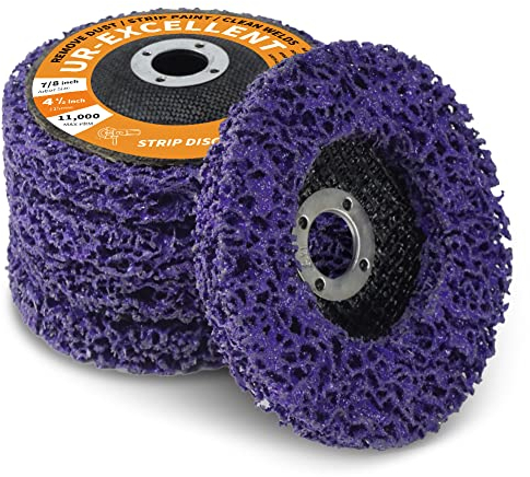 115mm 4.5 Inch Strip Discs Stripping Discs Rust Remover Wheel Remove Paint and Oxidation Poly Strip Wheel Disc Abrasive Angle Grinding Wheel - 5 Pack(Purple)