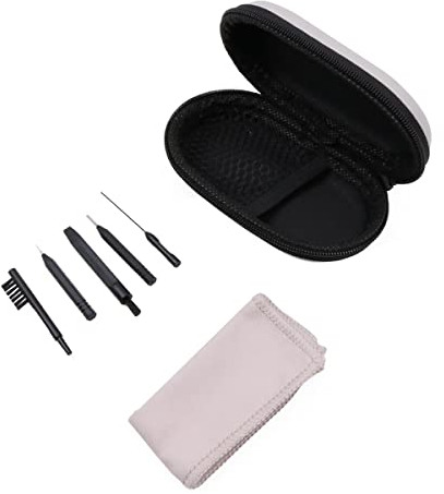 WANGCL 6-teiliges Hörgerät-Reinigungsset, 1 x Hörverstärker-Reinigungsgewebe + 5 x multifunktionale Bürsten mit Aufbewahrungsbox