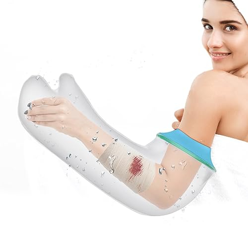 SUPERNIGHT Waterproof Cast Cover for Shower - Adult Half Arm Watertight Bandage Protector for Hand, Elbow, and Wrist - Reusable Sleeve for Bathing and Shower