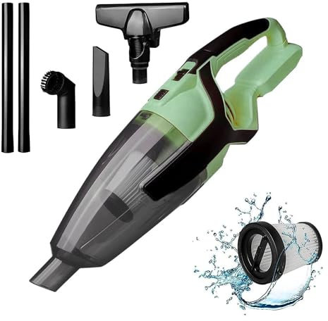 Avilia Aspirapolvere Manuale a Batteria 20V senza Fili - Leggero e Potente con Filtro HEPA Lavabile, 2 Prolunghe per Pavimenti, Accessori per Casa e Auto, Non Inclusa Batteria