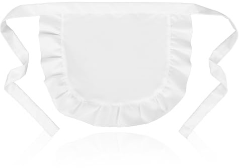 Trinkrittey White Waist Apron White Cosplay Waist Apron Puffy Tight Costume Half Aprons White Apron Party Cosplay Costumes Dress Accessory Kitchen Party Favors Maid Half Aprons for Women