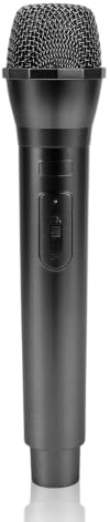equlup Faux Microphone, Accessoire en Plastique Micro réaliste karaoké Montre pratiquer Le Microphone Semblable à Un Jouet Microphone Prop pour karaoké (Black)