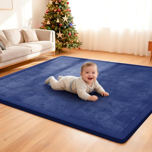 ACOMOPACK Baby Play Mat: 3.5CM Thick Memory Foam, Non-Slip, Extra-Large Crawling mat for Infants/Toddlers. (100×150×3.5cm,Blue)
