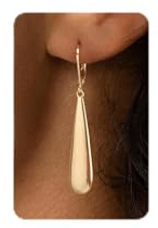 KINHOPI Dangle Earrings for Women 925 Silver/14K Gold Plated Dangly Hypoallergenic Dainty Elegant Leverback Drop Earrings with Cubic Zirconia Jewelry Gift