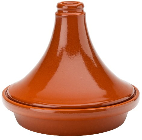 Terracotta Tagine 7 (18cm) - Orange Ceramic Round Tagine with Lid