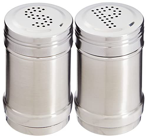 Salt and Pepper Shakers Set, Modern Stainless Steel, 2 Pieces, 60 ml