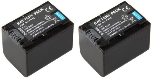 2er-Set Ersatzakku für den Sony FDR-AX53 / AX53 Ultra HD Camcorder - Akku für Sony NP-FV70 (1500mAh) inkl. PATONA Displaypad