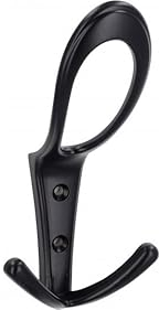 SIRO Kleiderhaken Staßfurt, Design, Druckguss schwarz matt pulverbeschichtet, 161 mm x 71 mm x 76 mm, LA 25 mm, 1653/PB12