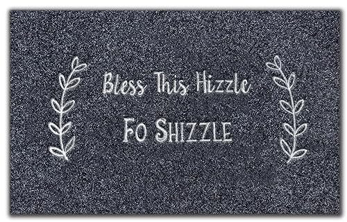 xinbai Doormat, Bless Mat Entrance Non-Slip Indoor Rubber Door Mats 40x 60CM Embroidery fonts Welcome Mat for Door