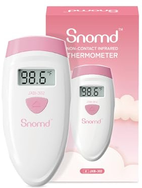 Snomd Non-Touch Forehead Thermometer, Digital Infrared Thermometer 2 in 1 for Adult and Kids Baby Thermometer with Fever Alarm
