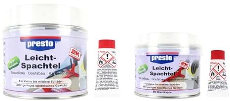 2K Leichtspachtel, 2 Komponenten Leicht-Spachtel für Reparatur Boot, Surfbrett, Karosserie auch aus Kunststoff, Modellbau, Menge/Gewicht:420g