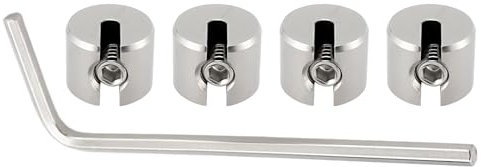 EMSea 4 Piezas de Abrazadera de Fijación de Cuerda Alambre M4x2 Mm Abrazadera de Tope de Acero Inoxidable 316 de 10x8 Mm con Llave Tensar La Cuerda para Fijar Muebles Balcón Cuerdas Tensión