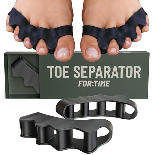 Zehenspreizer – 1 Paar Gel Zehentrenner für überlappende Zehen – Toe Spacer – Silikon-Zehenspreizer Hallux Valgus, Korrektur von Ballenzehen, Toe Separator, Zehenspreizer (Schwarz, Einheitsgröße)