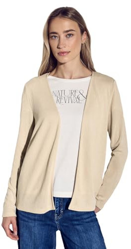 STREET ONE Damen A322908 Strick-Look Jacke, Cotton beige, 46