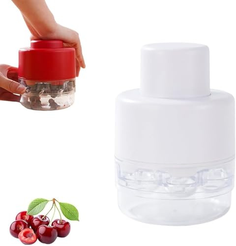 Deshuesador de Cerezas de 7 Agujeros, Versión Mejorada 2025, Multiusos y Rápido, Ideal para Postres, Mermeladas, Espino Blanco, Zumos y Uvas