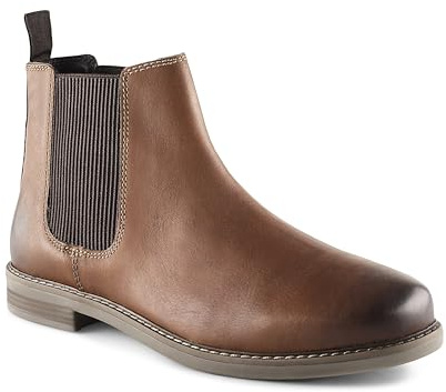 Silver Street London Mount Leather Chelsea Boots for Men | Leather ankle boots; elasticated side gussets and rear pull tab for slip on fit; grip sole for office or smart casual wear