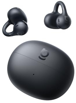 Baseus Bowie MC1Open Ear Clip-On öronsnäckor 40H adaptiv komfort anti-drop-design slagfullt ljud från adaptiv basboost anpassningsbara brusreducerande samtal IP57 vattentät (BC1 kosmisk svart)
