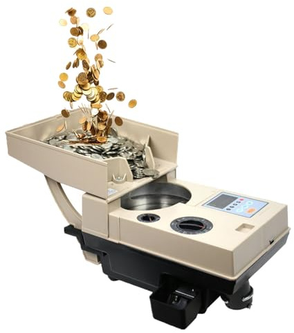Electronic Coin Counter Sorter,Digital Coin Counter Machine With Large Capacity,1200 Units/Min And Supports Counting And Sorting,For Financial Institutions, Banks, Bus Stations, Supermarkets CS200