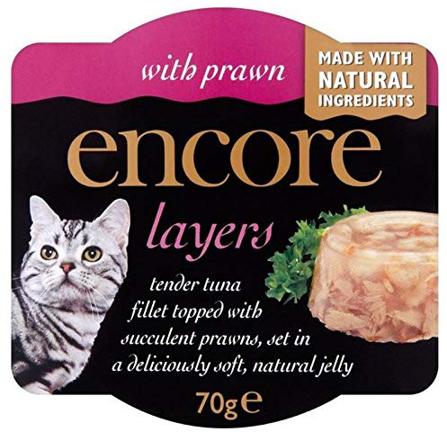Encore 4X Zugabe-Schichten Mit Thunfisch & Garnelen Katze Topf 70G