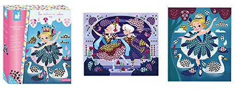 Janod Kreativ-Set Paillettenkarten Ballerina Zum Bekleben 2 Stck.