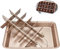 DECARETA Backblech Brownie Backform Form Klein Mini Kastenform Brownie mit Trennwände 2 in 1 Braun Kohlenstoffstahl Kuchenblech zum Backen, Kuchen, Brot, Kekse, Quadratische Pizzen