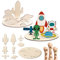 Ayamuba Bastelsets zum Raketen 5 Set Bastel-Holzscheiben Raketen Weltraum Planeten mit Malset, unvollendete Holz, für Kinder DIY Handwerk Party Dekoration