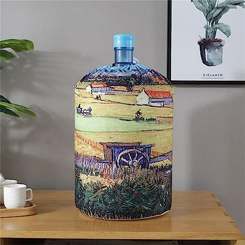 Highdi Dispensador De Agua Cubiertas De Barril Cubierta Antipolvo Cubiertas Elásticas para Enfriador De Agua Dispensador De Agua Reutilizable Cubierta De Cubo Protector (Campo de Trigo)