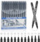 Maxmoc Fineliner Schwarz,12 Stück Fineliner set,Fineliner,Wasserfest Tuschestifte zum Illustrationen,Skizzieren,Technisches Zeichnen