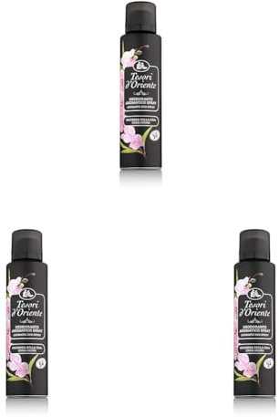 Tesori d'Oriente - Deodorante Spray Aromatico Orchidea della Cina, Contrasta i Cattivi Odori Fino a 24 Ore, Fragranza Floreale, Dermatologicamente Testato, 150ml (Confezione da 3)
