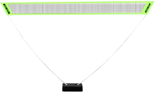 Portable Badminton Set - 1.5m Height x 2.7m Width, Lightweight & Easy Setup with Carry Bag, Green PE Net, Fiberglass & Alloy Steel, Ideal for Outdoor Play