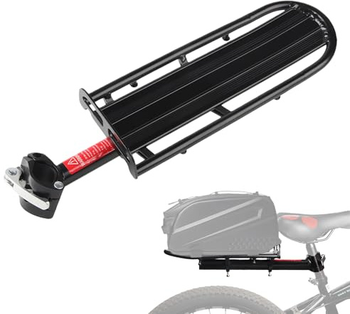 Bagagehållare mountainbike, cykel pakethållare maximal belastning 10 kg, aluminiumlegeringuniversal bagagehållare för som 33 mm sadelstolpe, justerbar cykelhylla för mountainbike och vägcykel