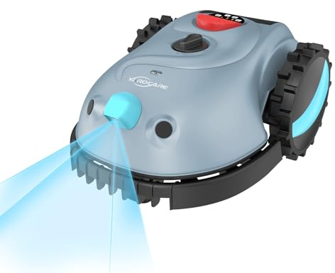 YARDCARE V100 Mähroboter ohne Begrenzungskabel, mit Vision-Navigation, Hindernisvermeidung(150 Arten), 4,0 Ah Akku Rasenmäher Roboter, Rasenroboter mit Ersatzklingen, Geeignet für kleine Gärten