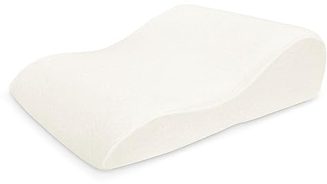 ELONEO Venenkissen Beinhochlagerungskissen aus Memory Foam, Beinkissen zur Entlastung, Lagerungskissen mit abnehmbaren Bezug, 68x40x16 cm, weiß