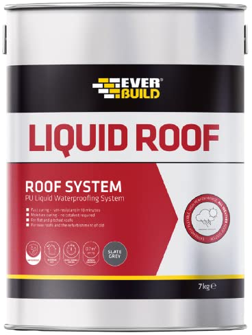Everbuild Liquid Roof All Weather Roofing System, Slate Grey, 7 kg
