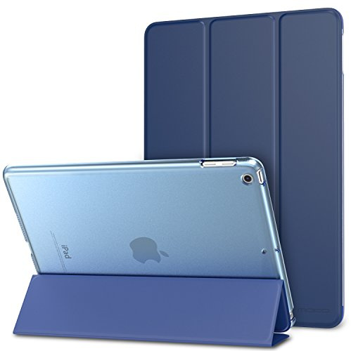 MoKo Smart Case Fit 2018/2017 iPad 9.7 5th / 6th Generation, Navy Blue | Slim Lightweight Shell Stand Cover with Translucent Frosted Back Protector ,Auto Wake/Sleep, Fit iPad 9.7 Inch 2018/2017