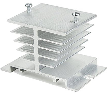 Easycargo Aluminum SSR Heatsink 80x50x50mm Heat Sink Radiator for Cooling SSR Solid State Relay 10-40A (Screws Included) (80mmx50mmx50mm) (Silver Tone 1-Pack)