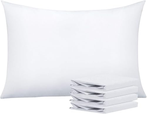 AmigoZone New 4 Pack Pillowcases Housewife Plain Cover Polycotton Percale Bedroom Pillowcases (White, Housewife Pillow Cases 4 Pack)