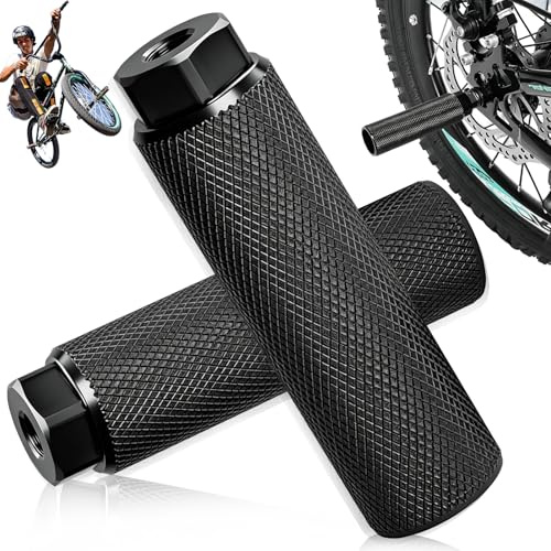 SUpoetry 2 Pezzi Pedale BMX in Lega di Allumini, Pedane in Alluminio per Bici, Picchetti Bike per BMX Bicicletta Mountain Bike, per Bambini e Adulti Pedane Bicicletta(Nero)