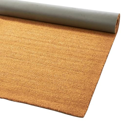 KARAT Zerbino per interni ed esterni, in cocco – Zerbino in cocco – Protezione invernale con retro antiscivolo per porta di casa, naturale, 100 x 100 cm, 1,7 cm