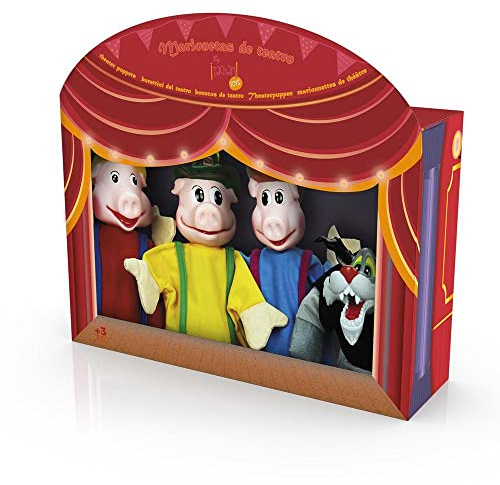 TACHAN - Set di 4 burattini per bambini dei 3 porcellini - Set di burattini a mano - Include 4 personaggi di fiabe - Dimensioni pupazzo 30 cm (CPA Toy Group 749T00540)