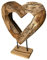 Teakholz Herz Unikat Skulptur auf Ständer 47x37 cm hoch Vollholz Teak Dekoherz 43300-017