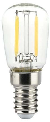 V-TAC Lampadina LED Filamento per Frigorifero e Lampade - Attacco E14-2W - 200 Lumen - Lampadine LED T26 Piccole per Massima Efficienza e Risparmio Energetico - Luce 3000K Bianca Calda