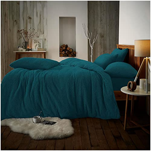 GC GAVENO CAVAILIA Juego de Ropa de Cama de Forro Polar, Funda nórdica Suave y cálida con Fundas de Almohada, tamaño King, Color Verde