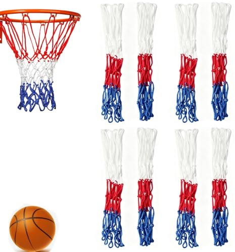 Armastuse Rete da Basket per Pallacanestro da Basket,8 mini reti da basket di ricambio,per Interni, Esterni, Campi Scolastici,(8 Anelli)